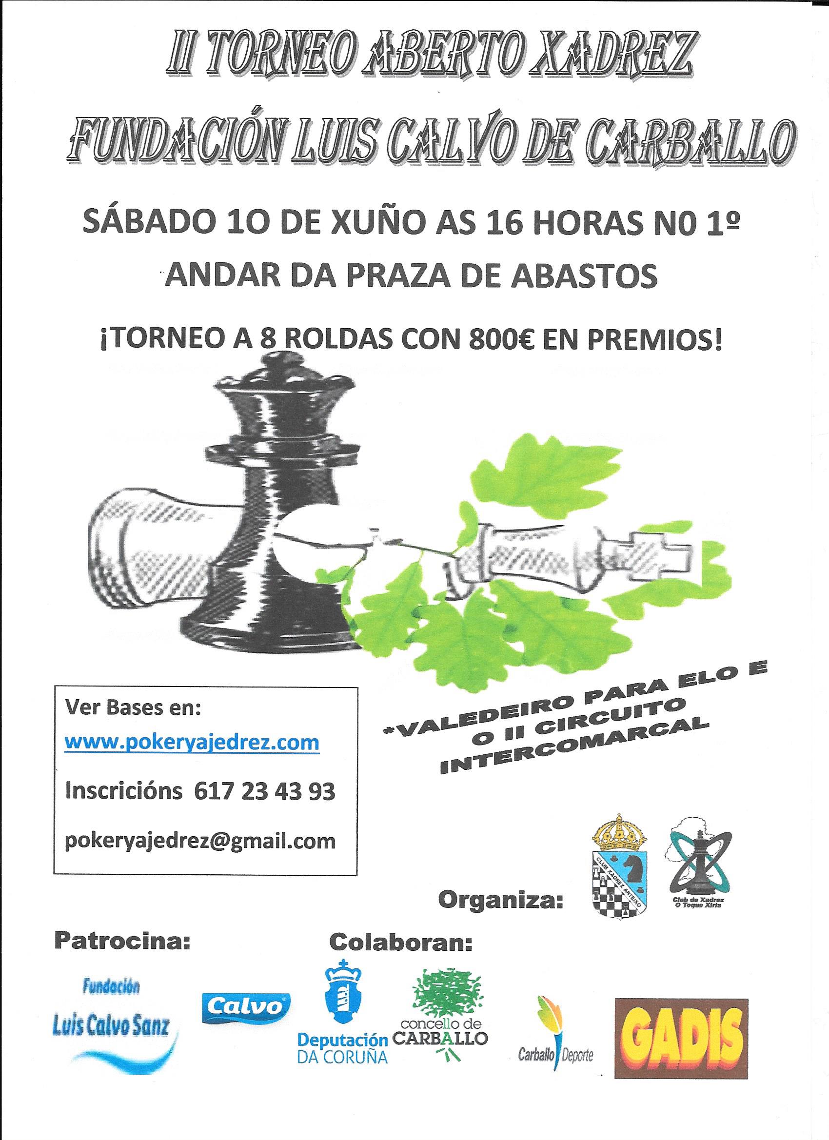 II Aberto xadrez activo Fundación Luis Calvo de Carballo