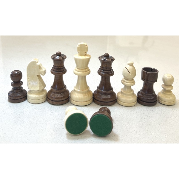 Conjunto Europeas Staunton 5 claras con tablero caoba con coordenadas - Imagen 6